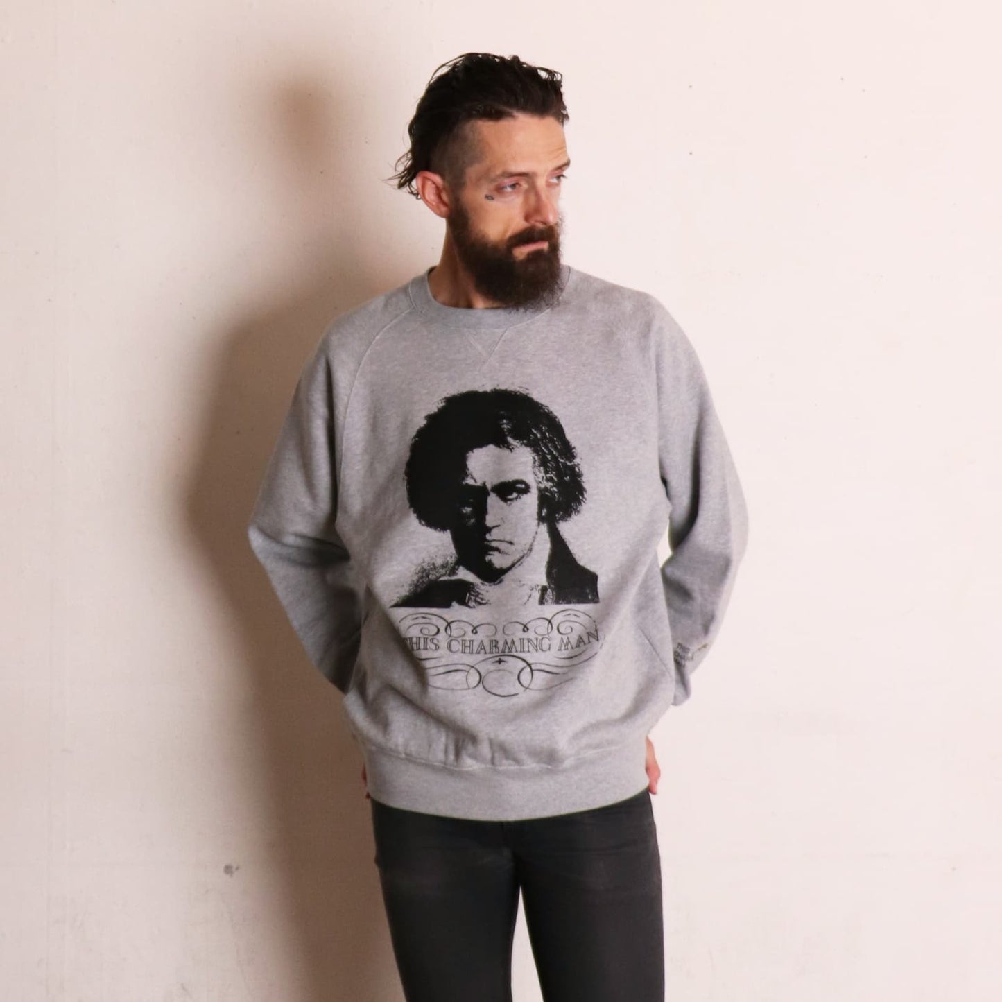 Charming Man Relaxing Sweat Shirts〈Heather Grey〉