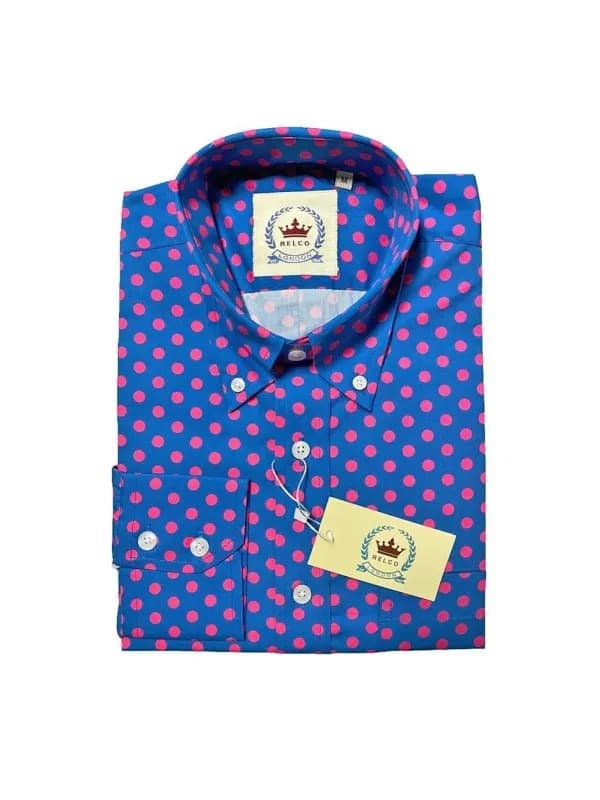 Classic Polka Dot Shirts〈Cobalt Fuschia〉