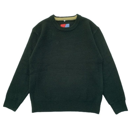 Detachable Honeycomb Knit Jumper〈Dark Green〉