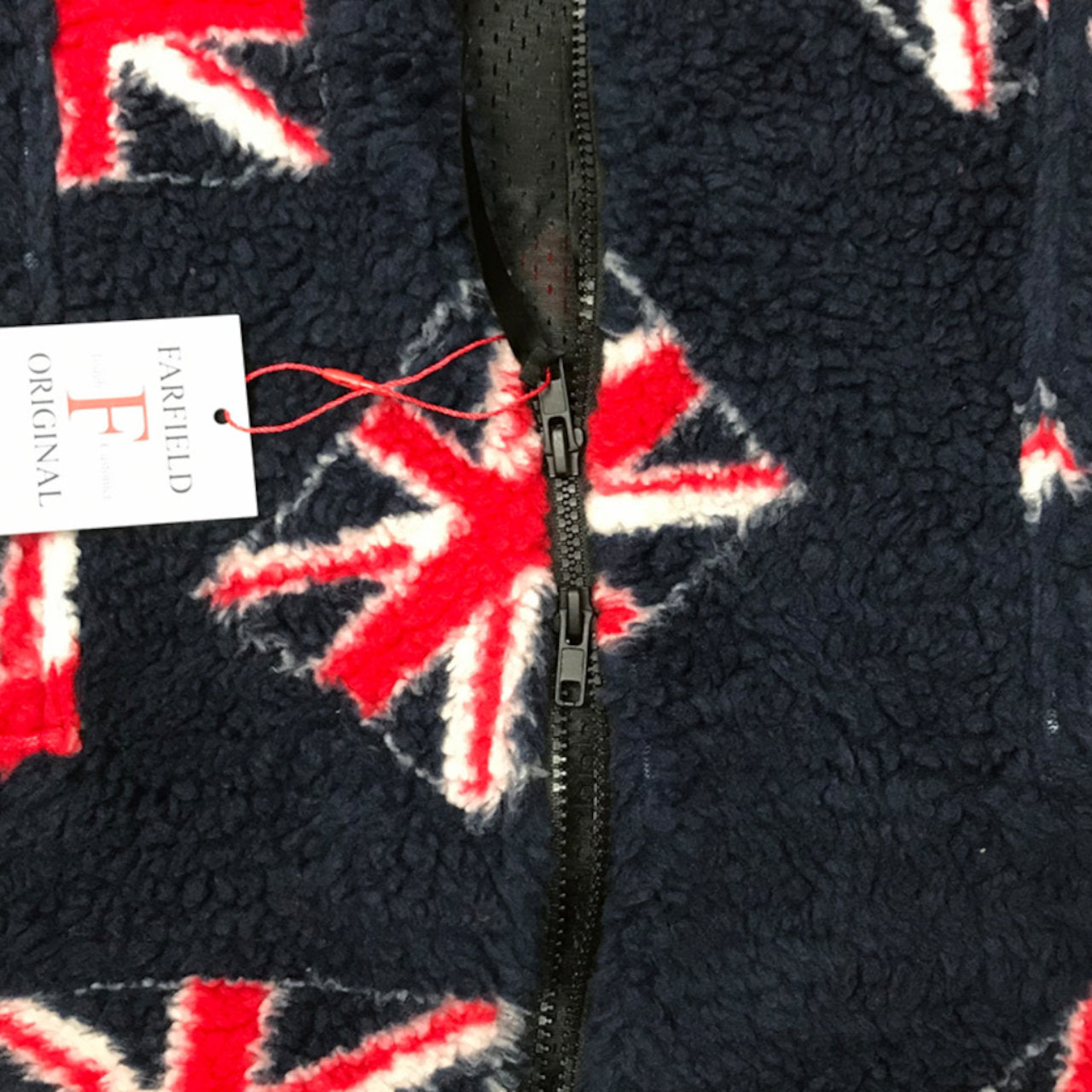 FARFIELD ORIGINAL | 英国製 カーディガンタイプのフリースジャケット〈ユニオンジャック柄〉ダブルジップ