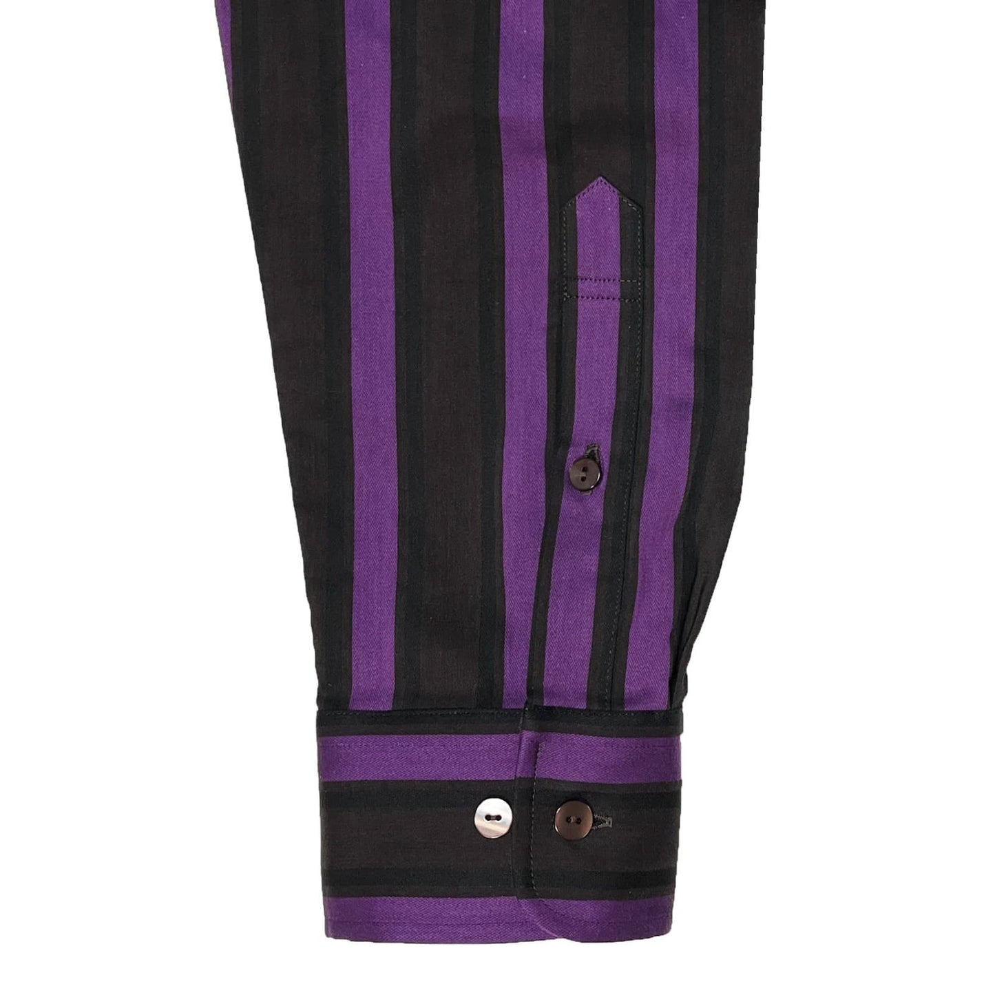 Stripe Beagle Collar Shirts〈Purple〉