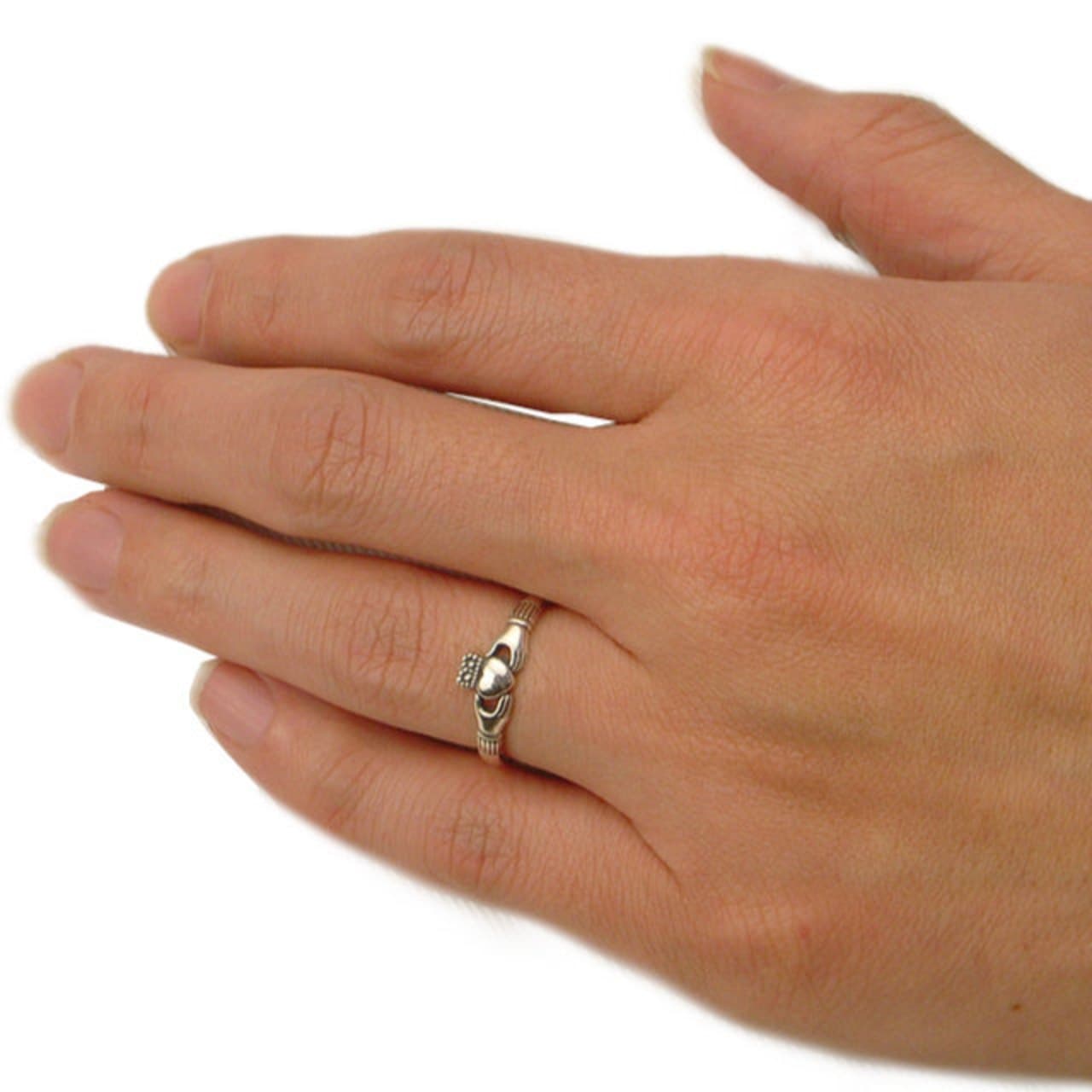 Slender Claddagh Ring - Silver