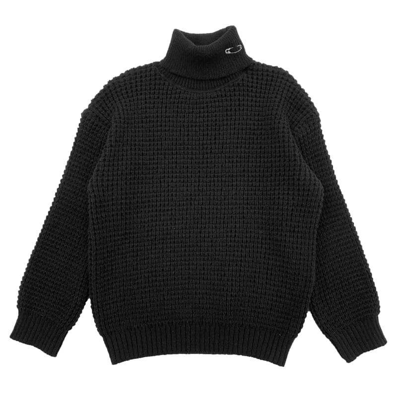 Waffle Rollneck Jumper〈Black〉