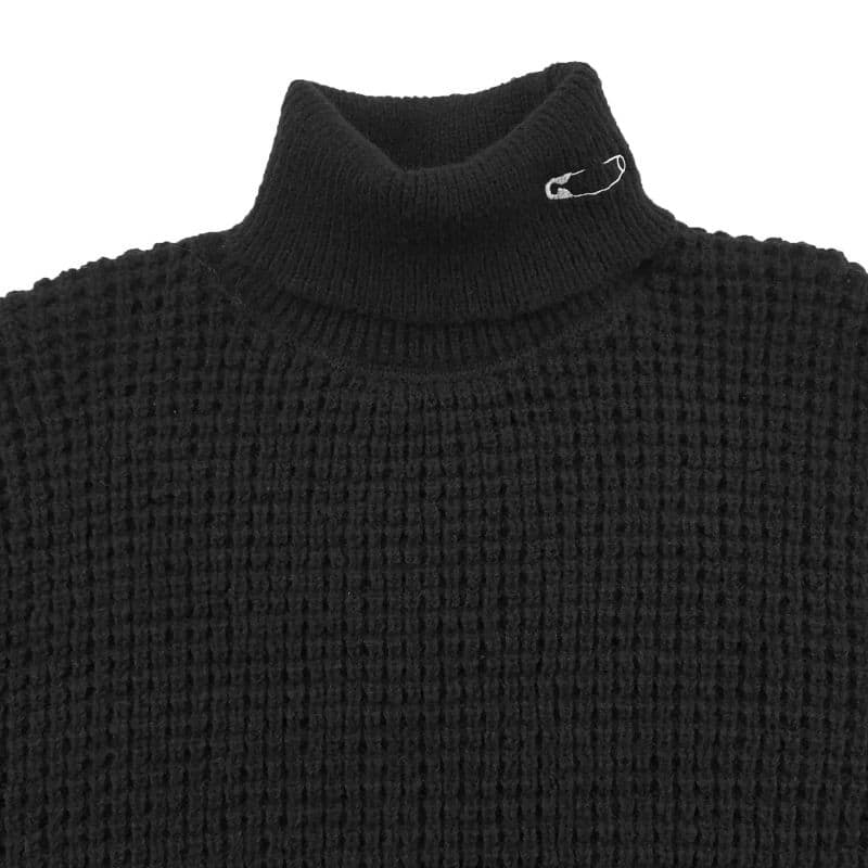 Waffle Rollneck Jumper〈Black〉