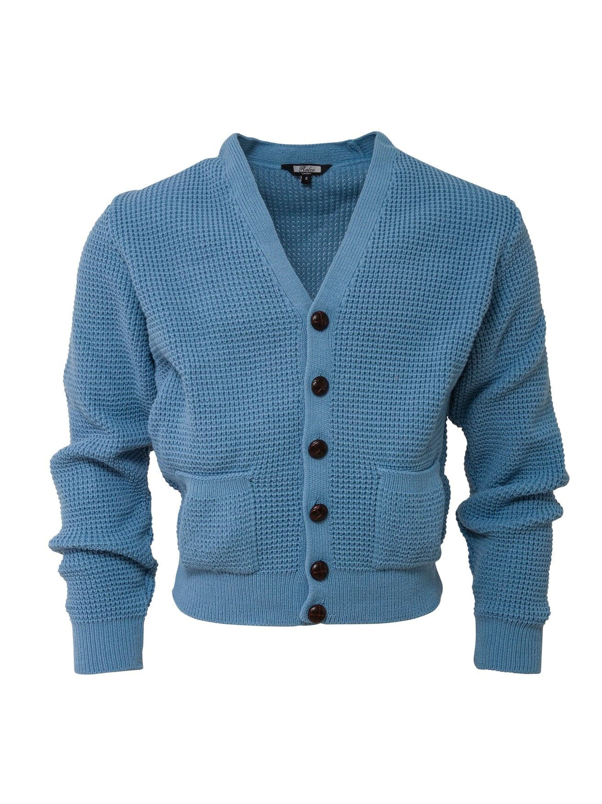 Waffle Knit Cardigan〈Dusty Blue〉