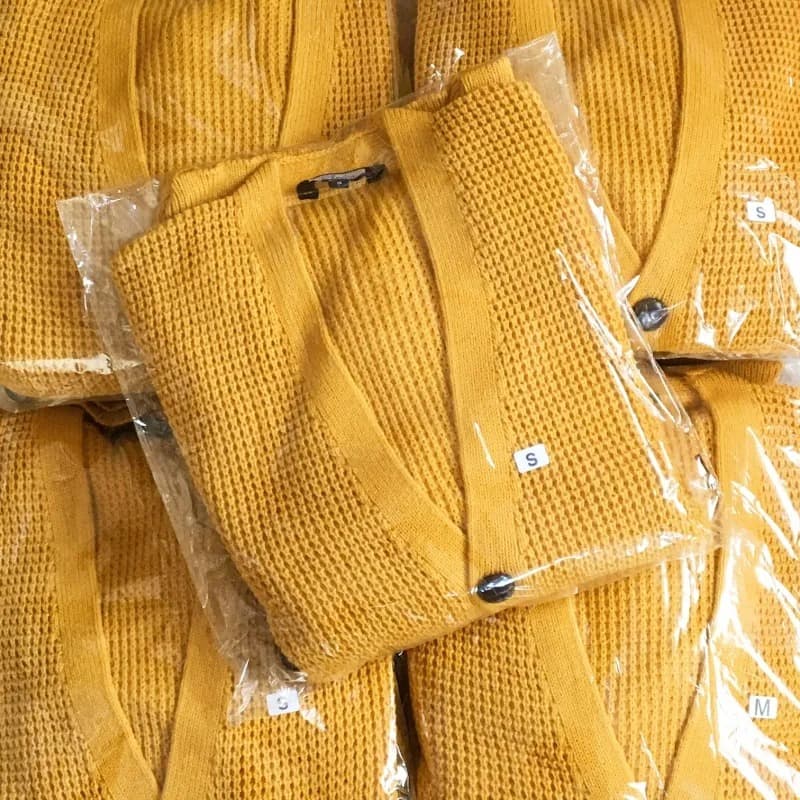 Waffle Knit Cardigan〈Mustard〉