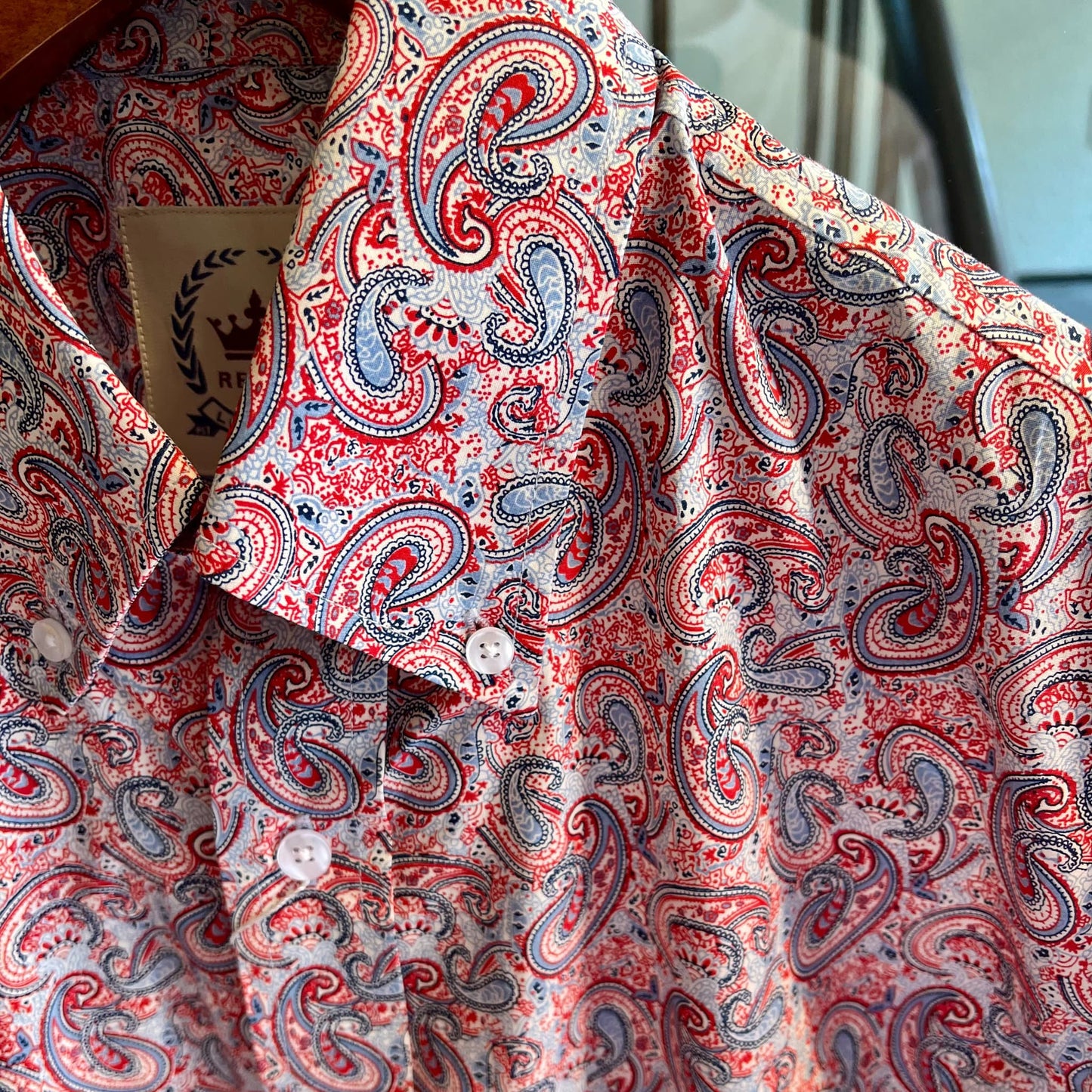 Paisley Shirt S/S〈Red&Blue〉