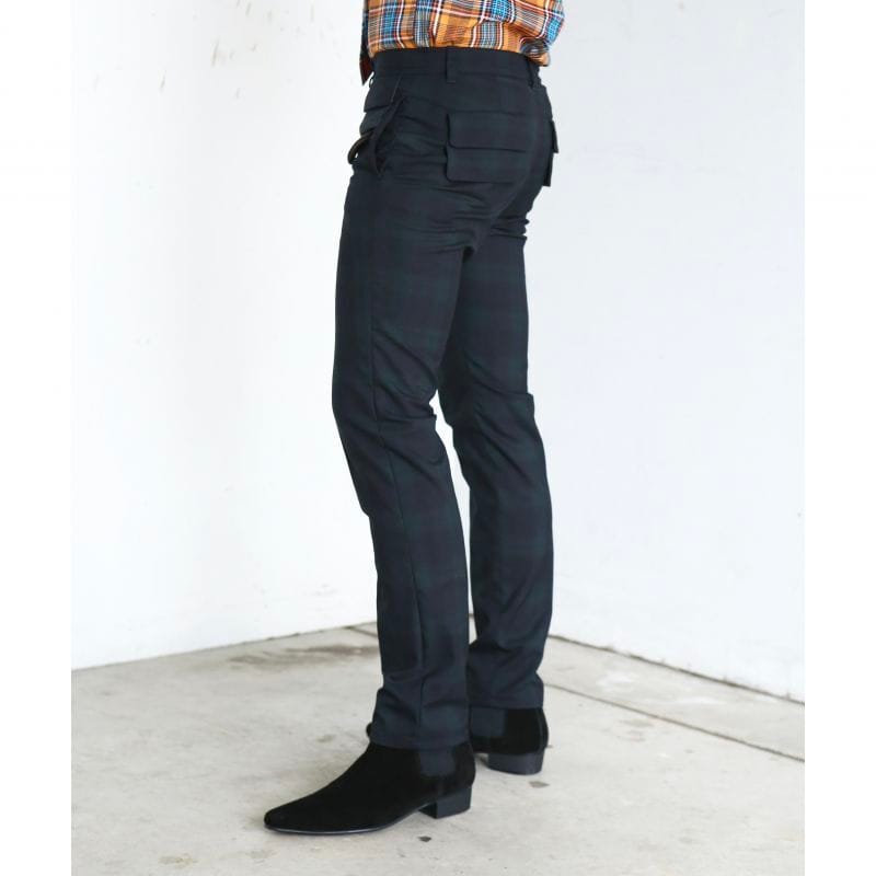 Original John(オリジナル ジョン) | 多重フラップのスタプレトラウザーズ 〈Black watch〉 - Sopwith camel