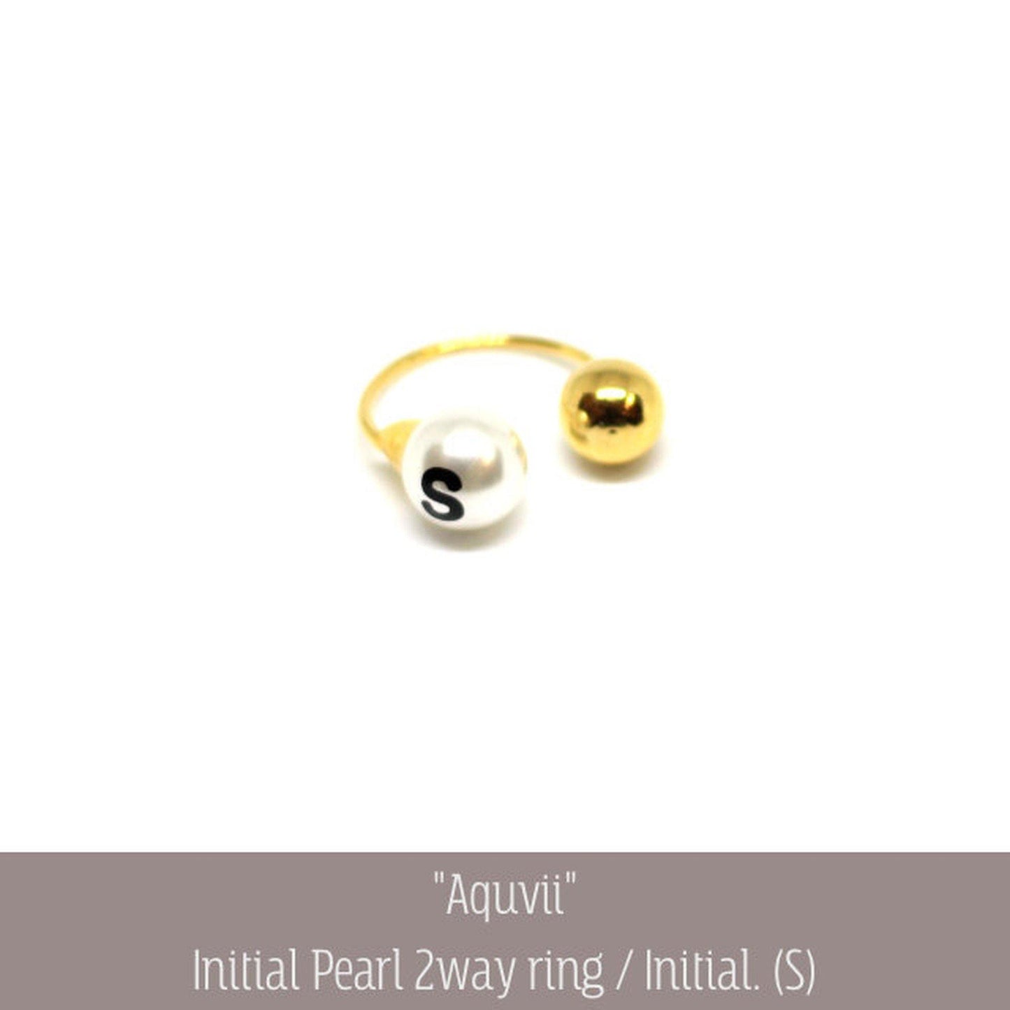 Aquvii(アクビ) | 指輪とイヤーカフどちらでも使えるイニシャル入りパールのアクセサリー Initial Pearl 2way ring - Sopwith camel