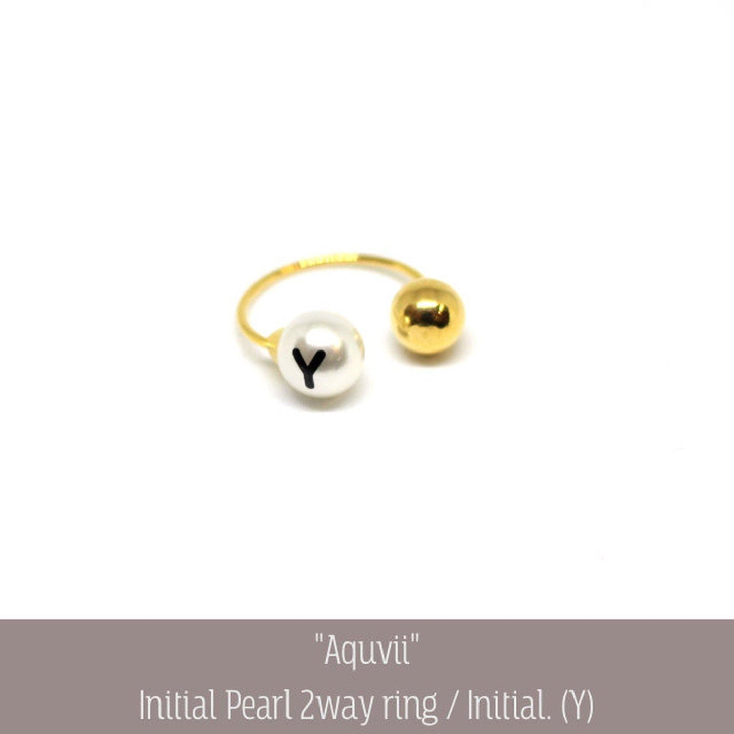 Aquvii(アクビ) | 指輪とイヤーカフどちらでも使えるイニシャル入りパールのアクセサリー Initial Pearl 2way ring - Sopwith camel