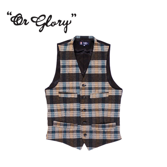 OR GLORY | Plaid Tweed Vest - Sopwith camel