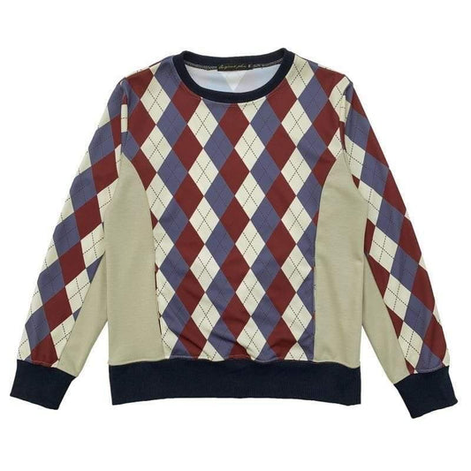Original John(オリジナル ジョン) | アーガイルチェックのクルーネックスウェットトップ〈Beige Mix〉 - Sopwith camel