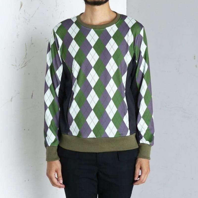Original John(オリジナル ジョン) | アーガイルチェックのクルーネックスウェットトップ〈Olive Mix〉 - Sopwith camel