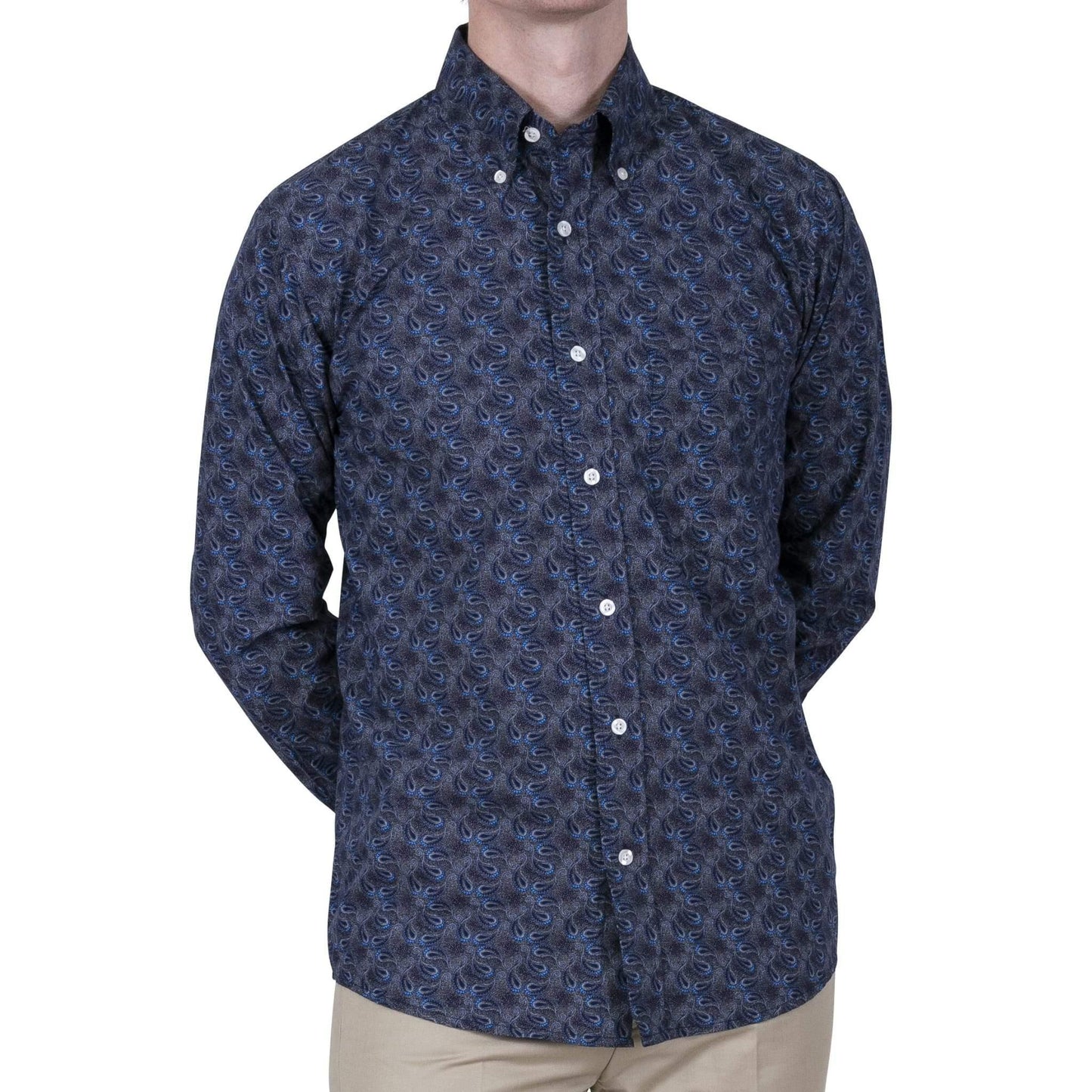 Relco London (レルコ ロンドン) | ペイズリー柄 ボタンダウン 長袖シャツ〈Blue〉 - Sopwith camel