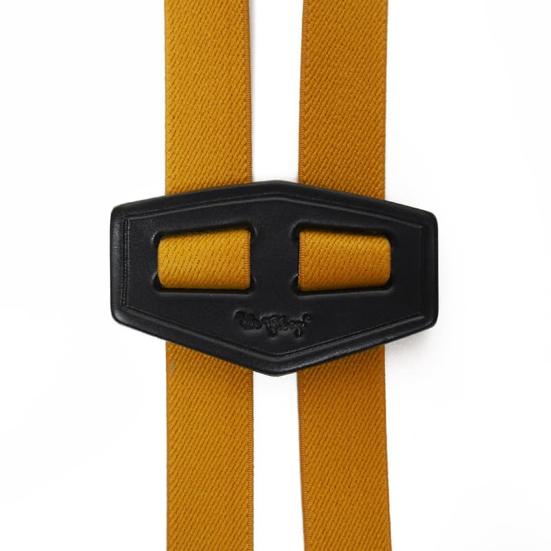 OR GLORY(オア・グローリー) | 小振りながらも男らしい6角形レザー背当て20mmサスペンダー〈Mustard〉 - Sopwith camel