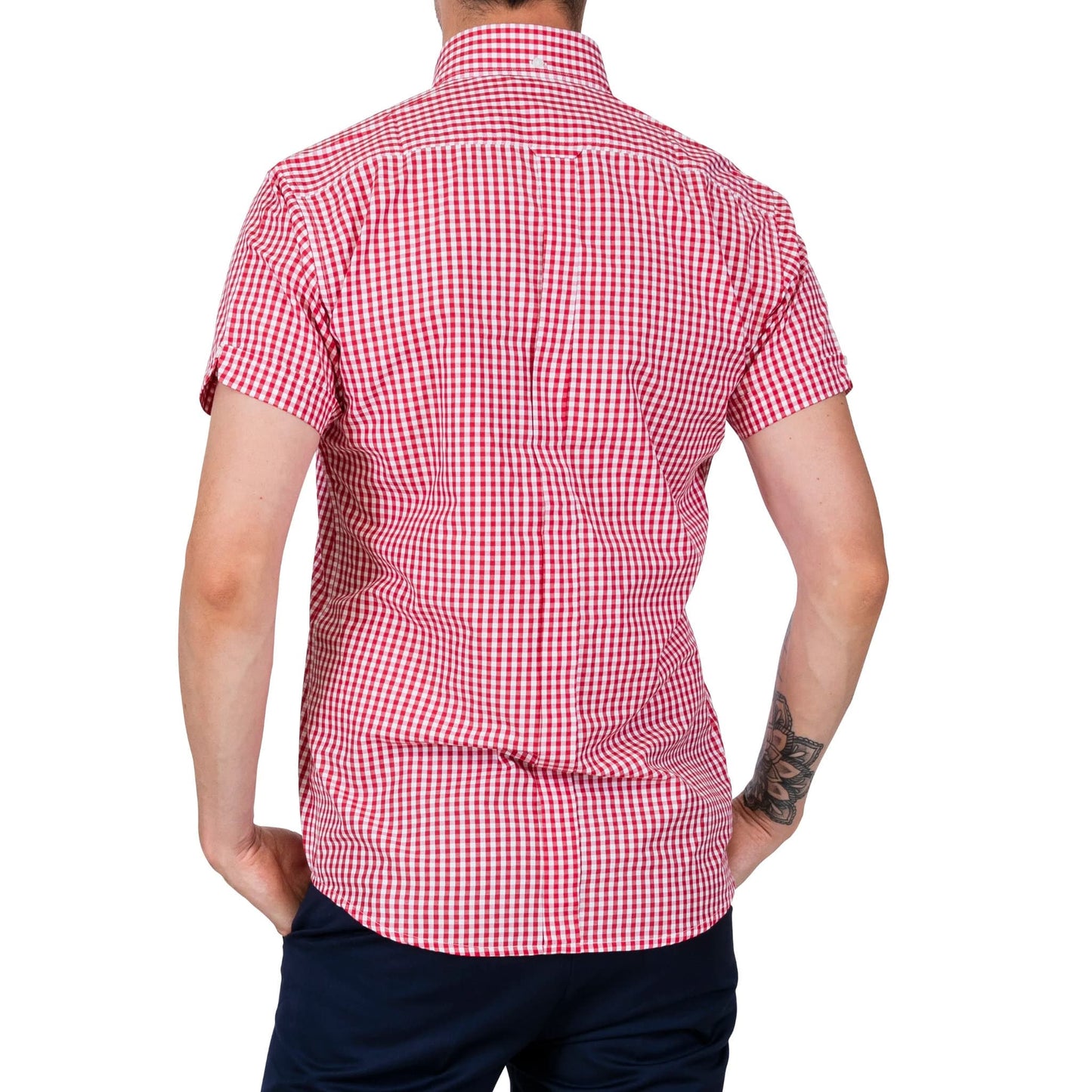 Relco London(レルコ ロンドン) | ギンガムチェック半袖ボタンダウンシャツ〈Red〉 - Sopwith camel