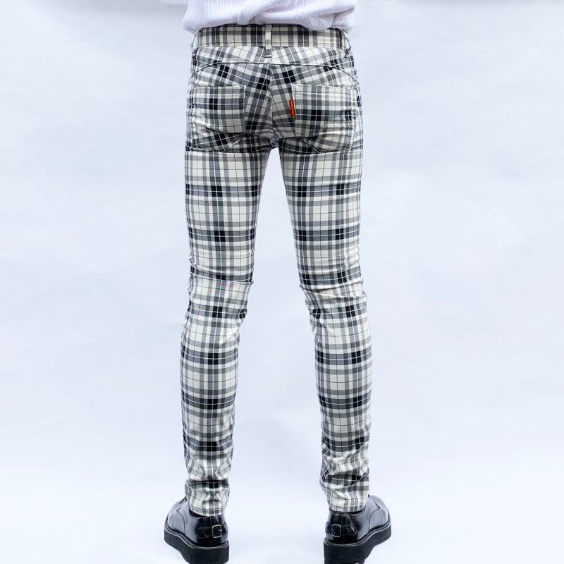 Original John(オリジナル ジョン) | THE KINKSをモチーフにしたチェック柄のスキニーパンツ〈Ivory-Black〉 - Sopwith camel