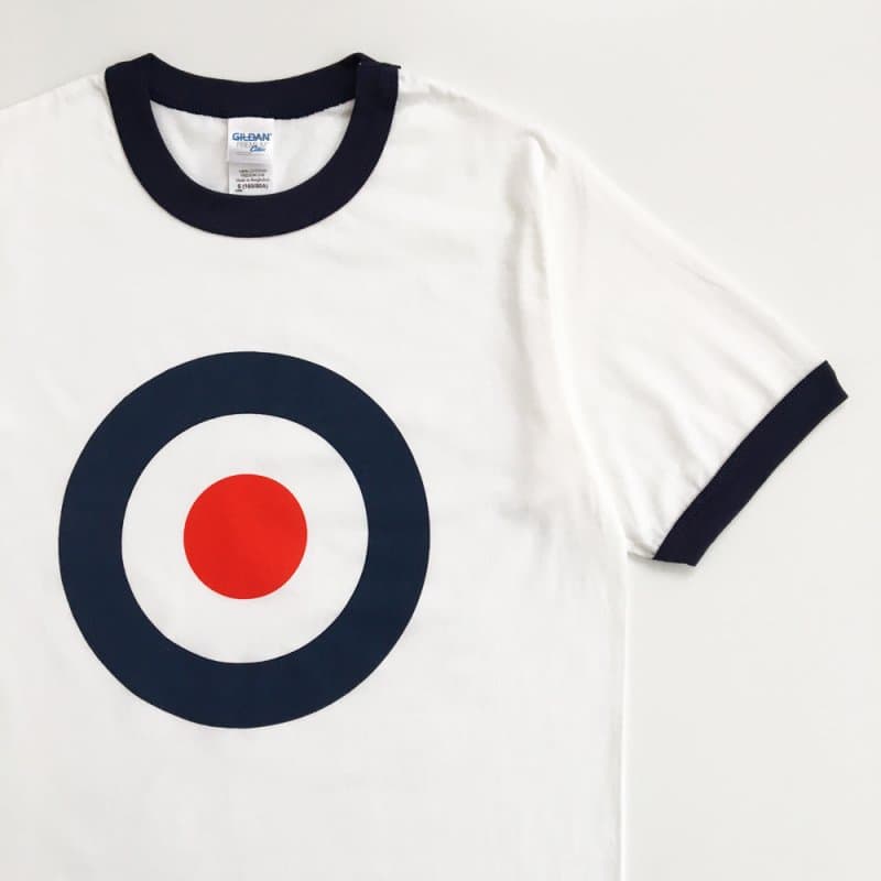 POP GEAR | "Mod Target" リンガーTシャツ〈White×Navy〉トリムTシャツ/パイピングTシャツ - Sopwith camel