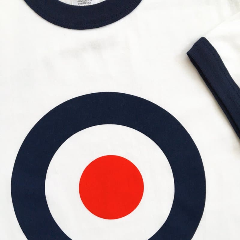 POP GEAR | "Mod Target" リンガーTシャツ〈White×Navy〉トリムTシャツ/パイピングTシャツ - Sopwith camel
