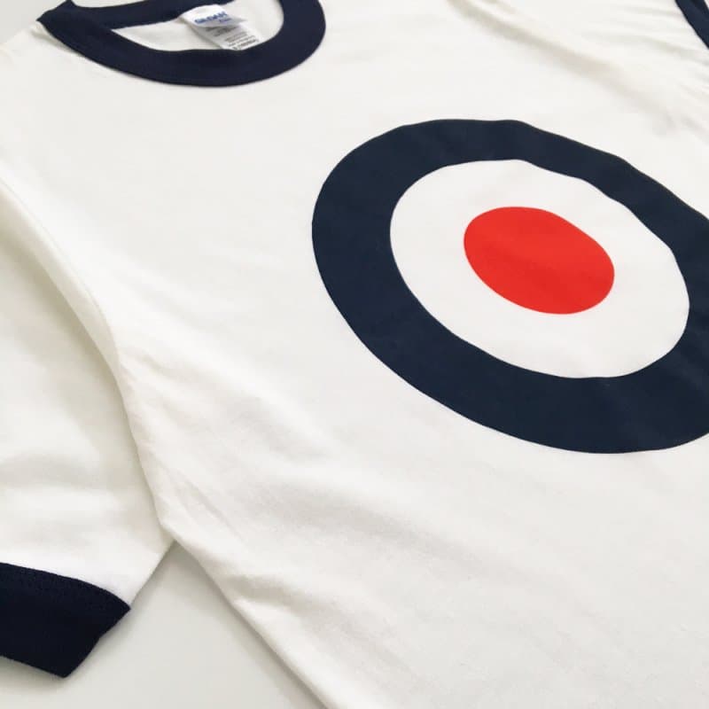 POP GEAR | "Mod Target" リンガーTシャツ〈White×Navy〉トリムTシャツ/パイピングTシャツ - Sopwith camel