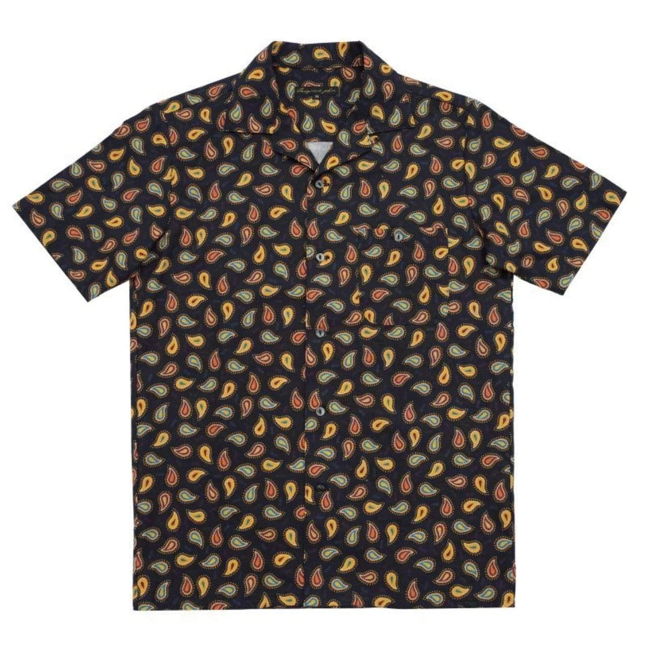 Original John(オリジナル ジョン) | ペーズリー柄・コットンリネンのオープンカラーシャツ〈Dark Navy〉 - Sopwith camel