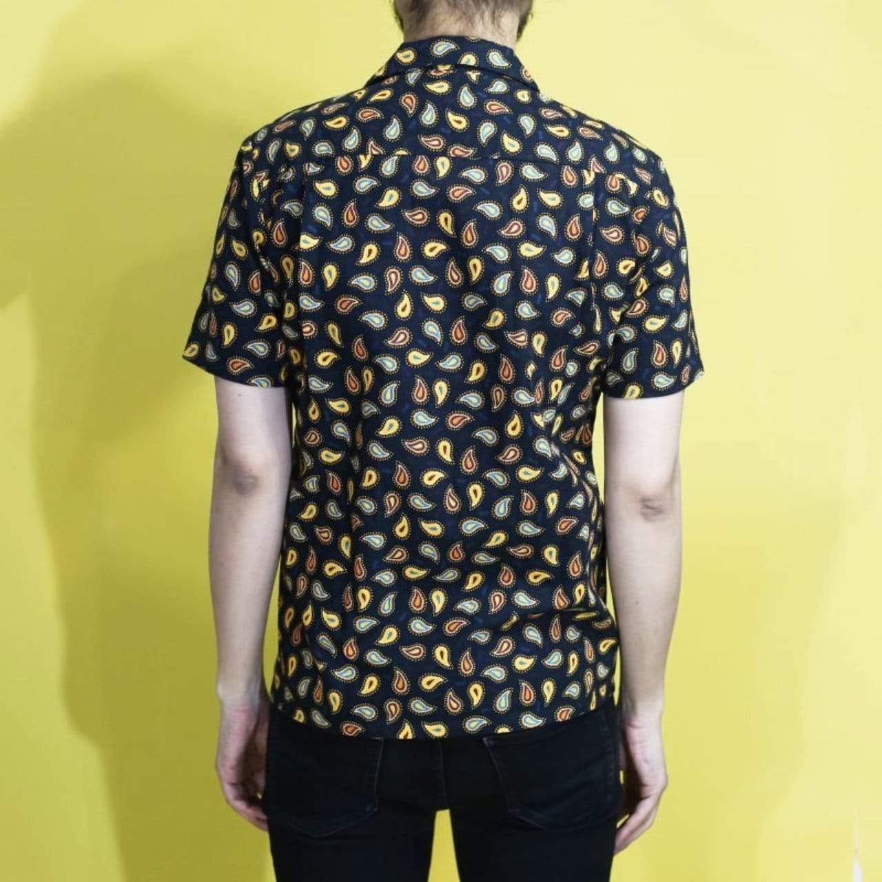 Original John(オリジナル ジョン) | ペーズリー柄・コットンリネンのオープンカラーシャツ〈Dark Navy〉 - Sopwith camel