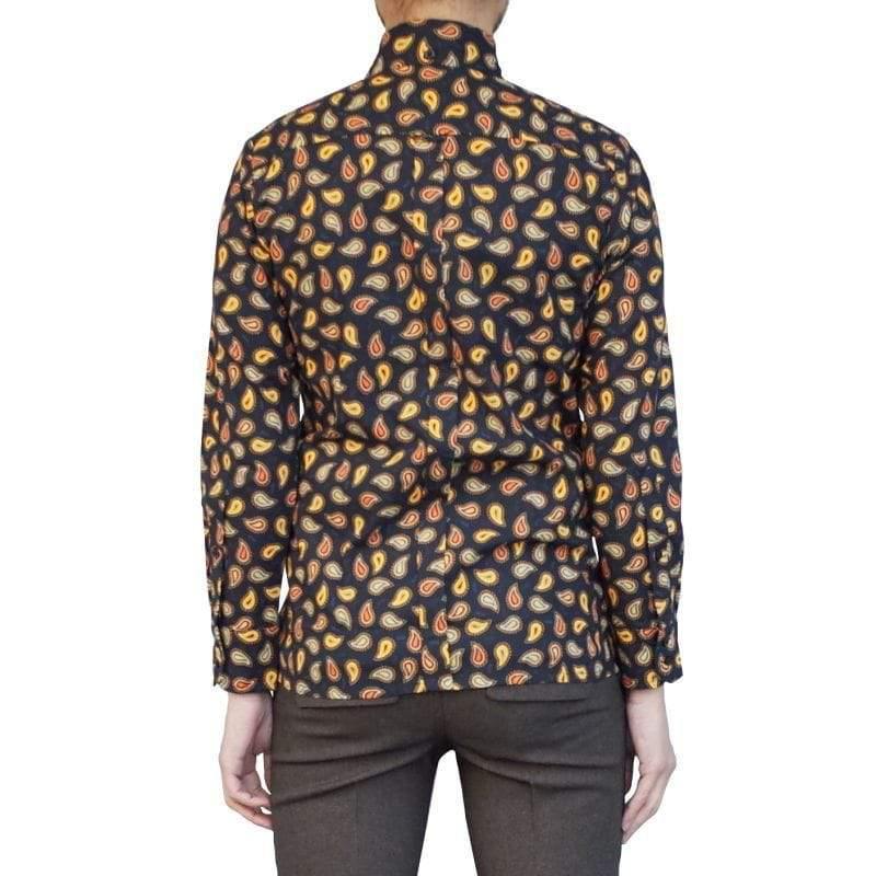 Original John(オリジナル ジョン) | ペーズリー柄・コットンリネンのボタンダウンシャツ〈Dark Navy〉 - Sopwith camel