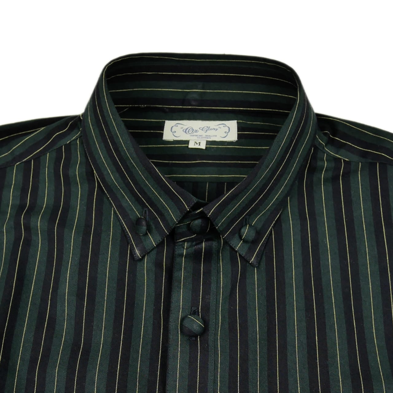 OR GLORY(オア・グローリー) | ショートポイントカラーのストライプB.Dシャツ〈Green〉 - Sopwith camel