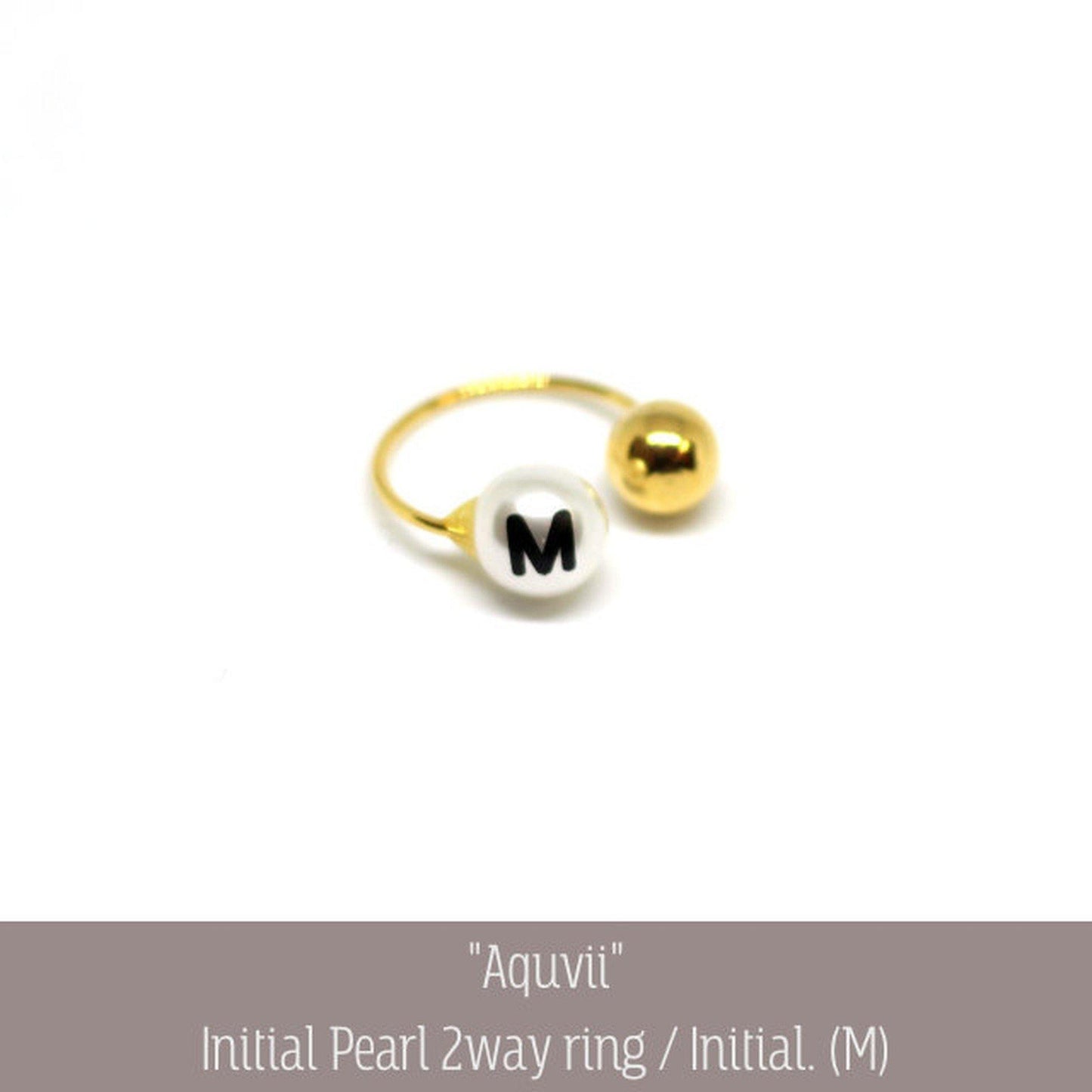 Aquvii(アクビ) | 指輪とイヤーカフどちらでも使えるイニシャル入りパールのアクセサリー Initial Pearl 2way ring - Sopwith camel