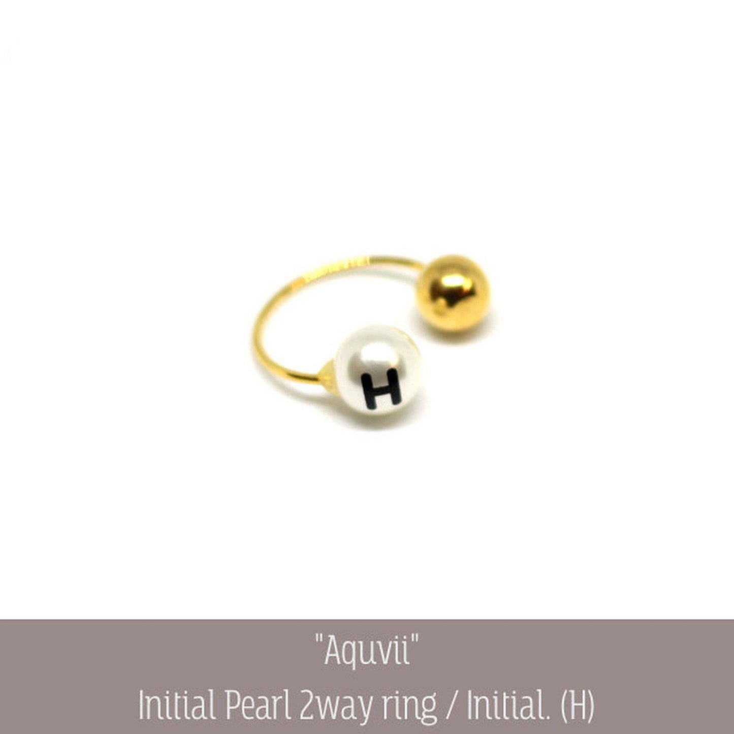 Aquvii(アクビ) | 指輪とイヤーカフどちらでも使えるイニシャル入りパールのアクセサリー Initial Pearl 2way ring - Sopwith camel