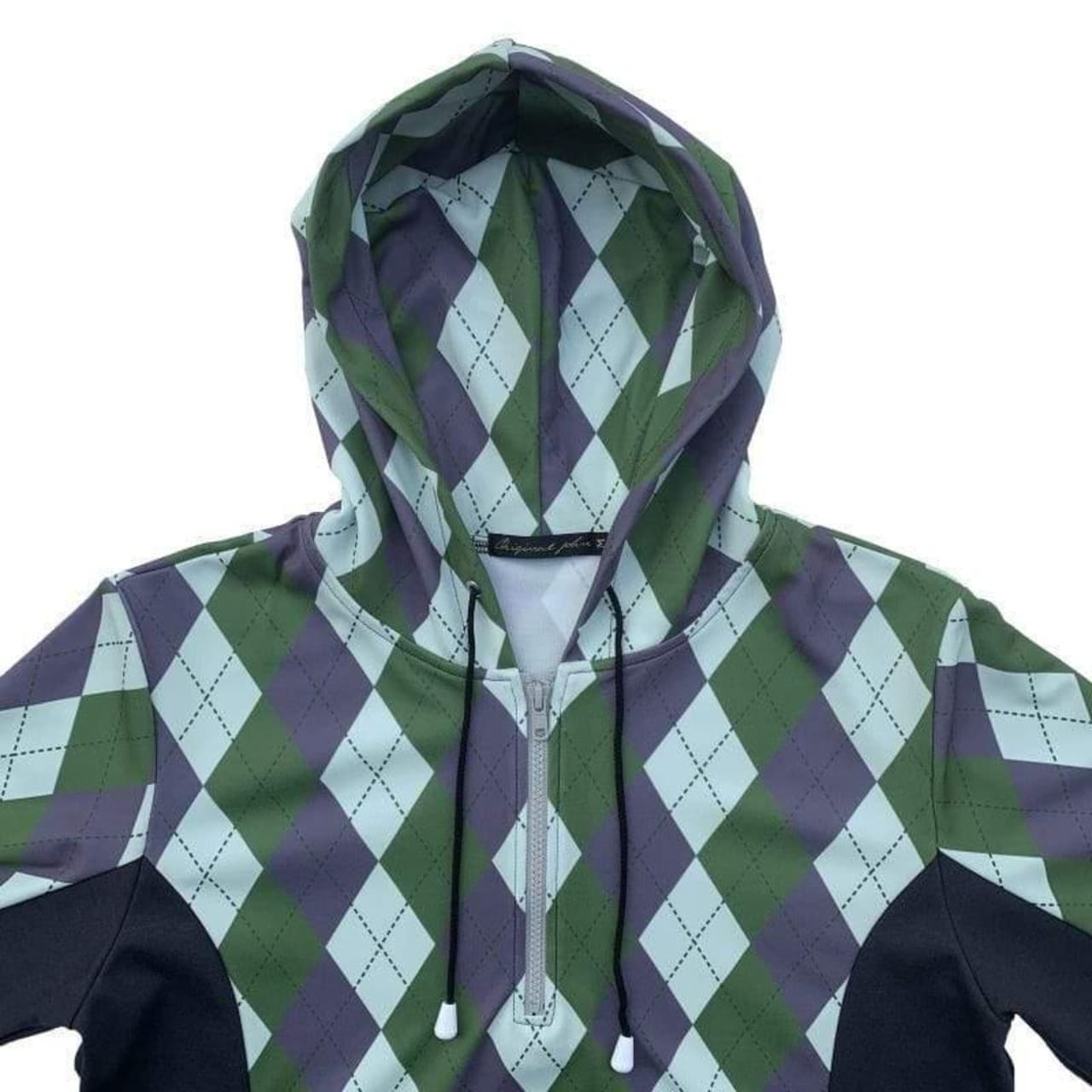 Argyle Half Zip Hoodies〈Olive Mix〉