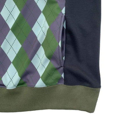 Argyle Half Zip Hoodies〈Olive Mix〉