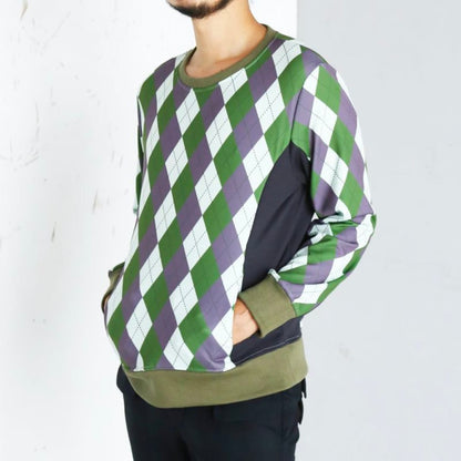 Argyle Jumper〈Olive Mix〉