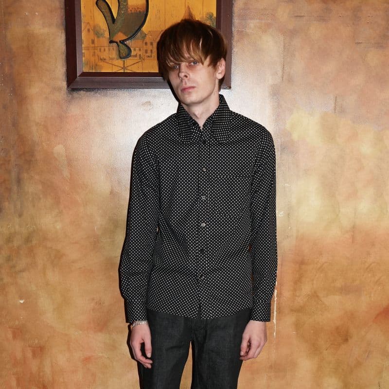 Beagle Collar Shirts〈Dot Black〉