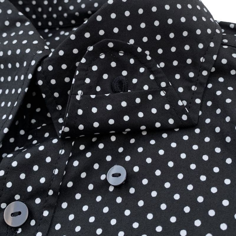 Beagle Collar Shirts〈Dot Black〉