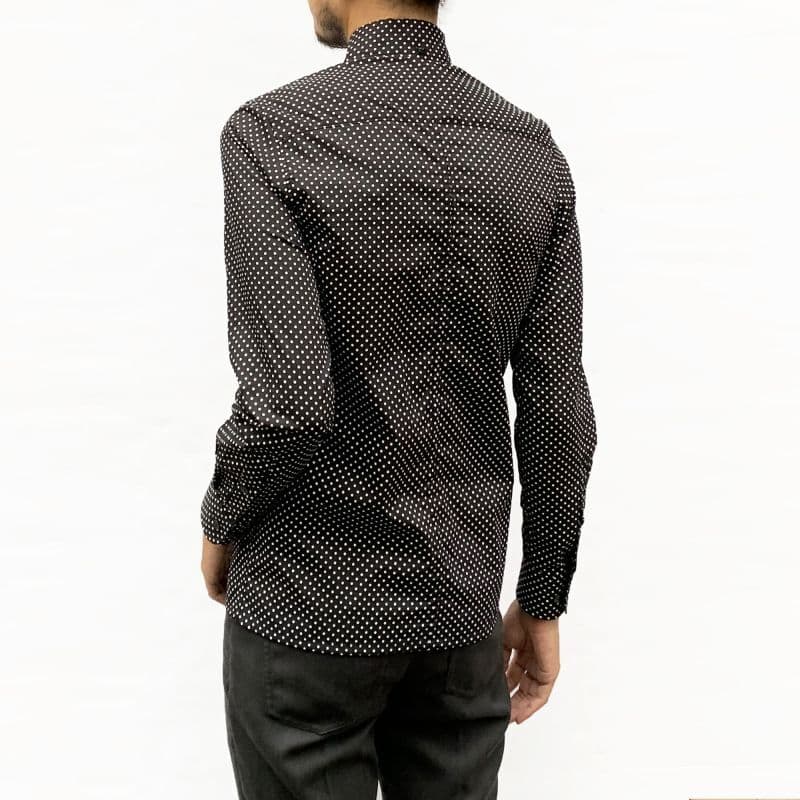 Beagle Collar Shirts〈Dot Black〉