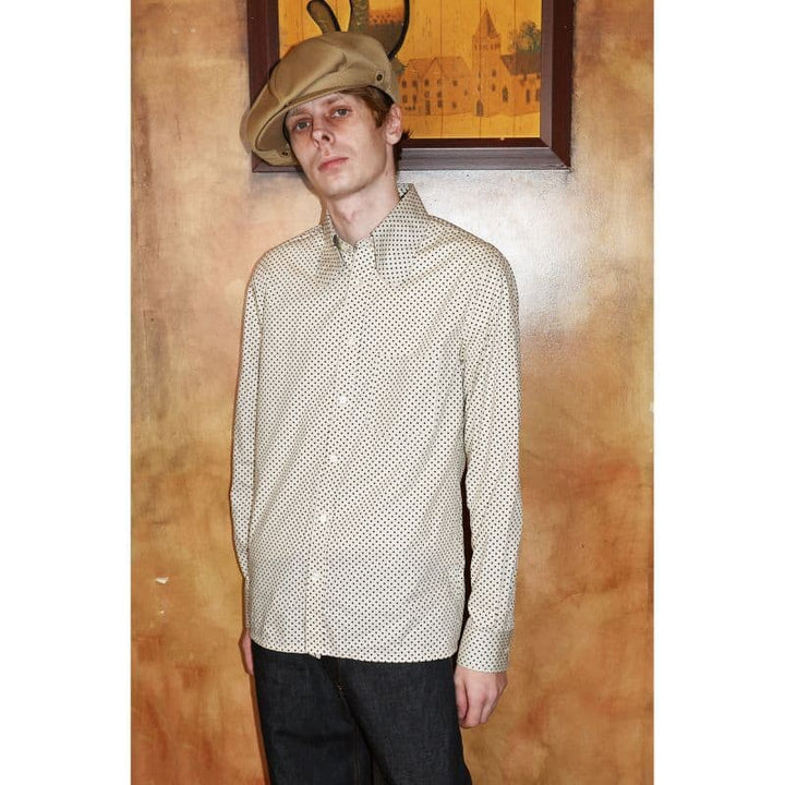 BEAGLE COLLAR SHIRTS [SH453] - Dot Ivory