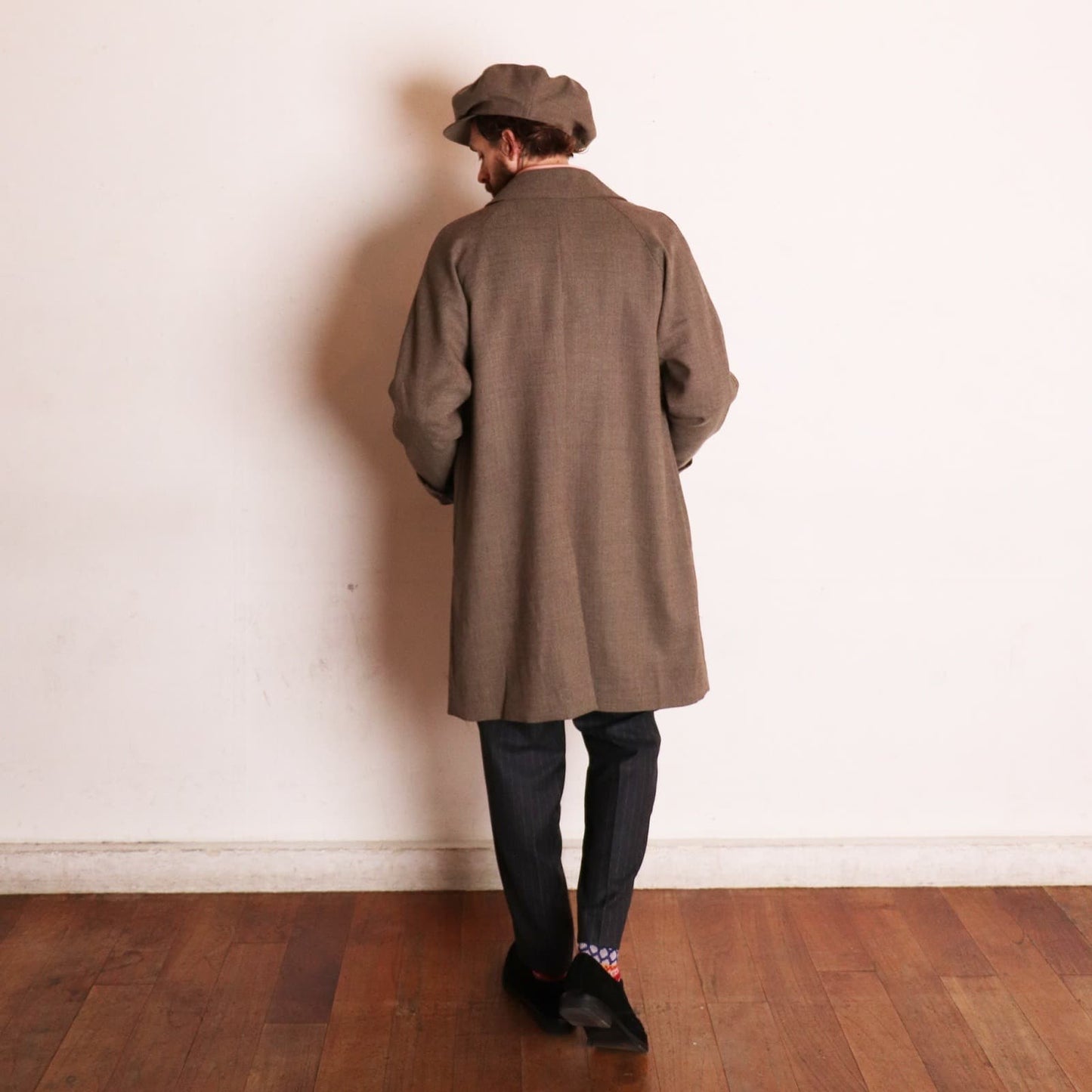Birds-Eye Tweed Coat〈Brown×Beige〉