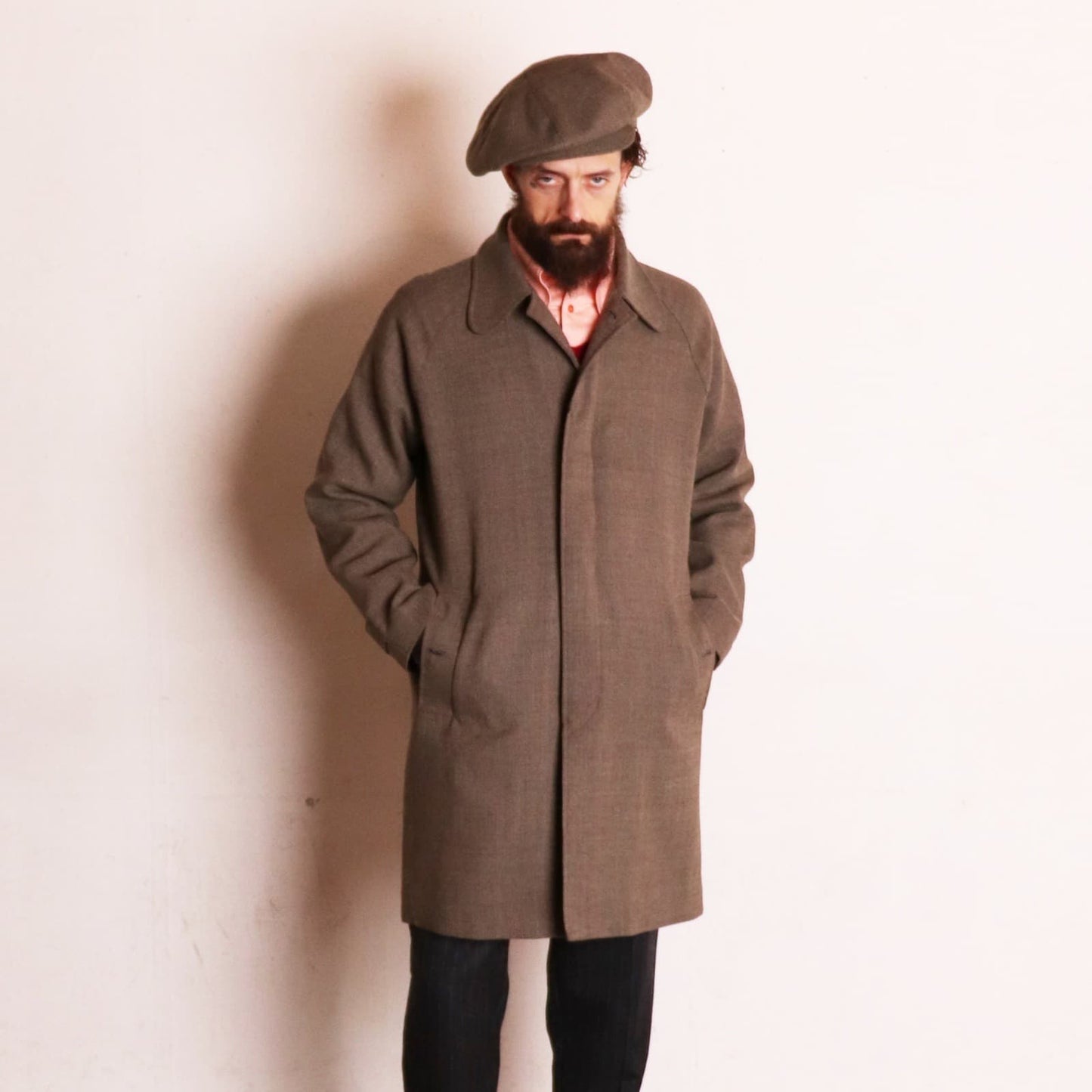 Birds-Eye Tweed Coat〈Brown×Beige〉