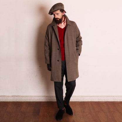 Birds-Eye Tweed Coat〈Brown×Beige〉