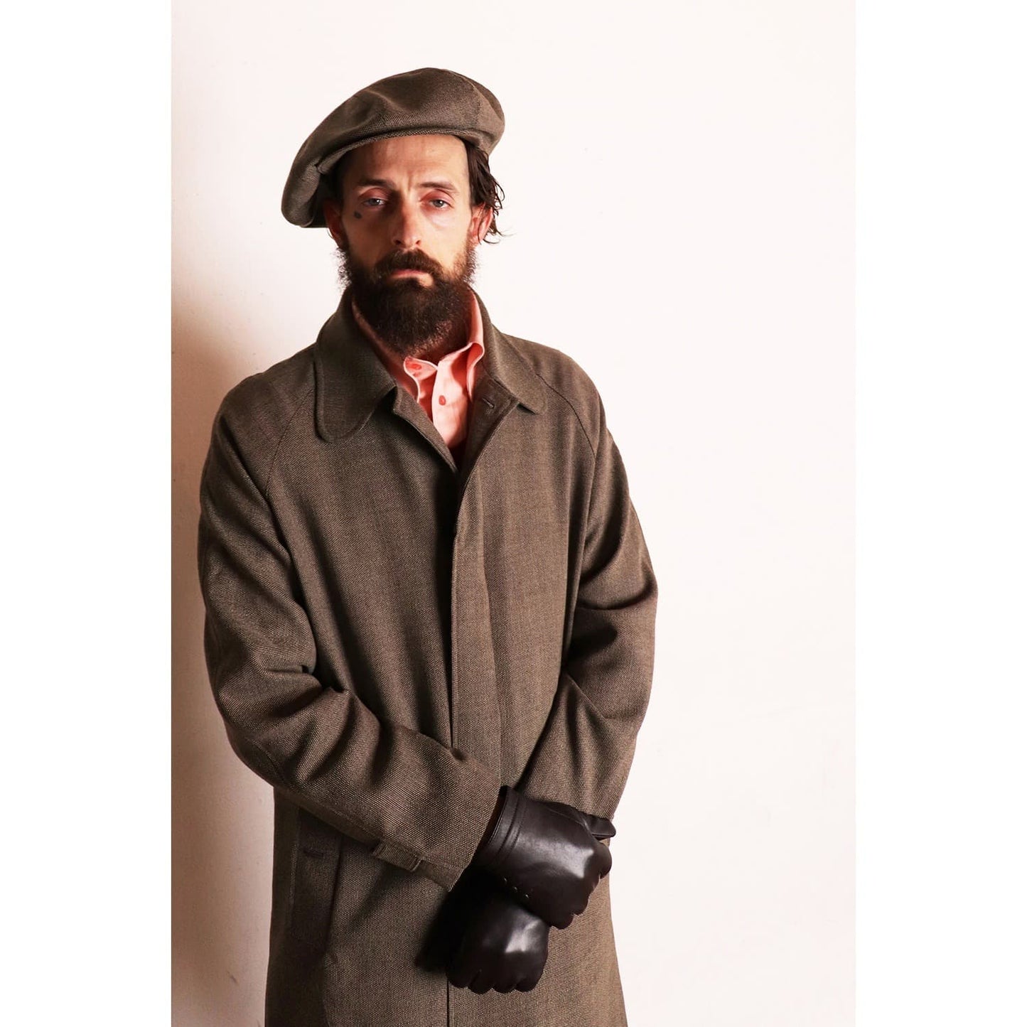 Birds-Eye Tweed Coat〈Brown×Beige〉