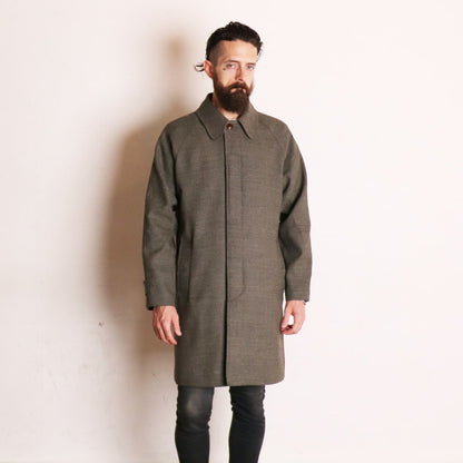 Birds-Eye Tweed Coat〈Black×Beige〉