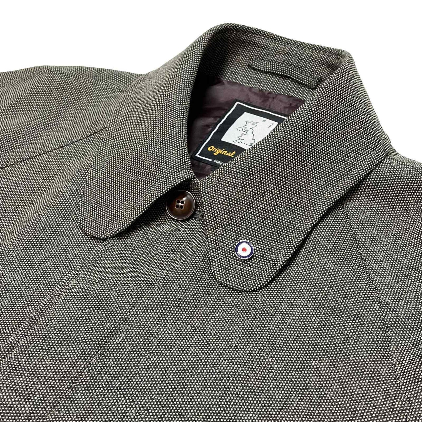 Birds-Eye Tweed Coat〈Black×Beige〉