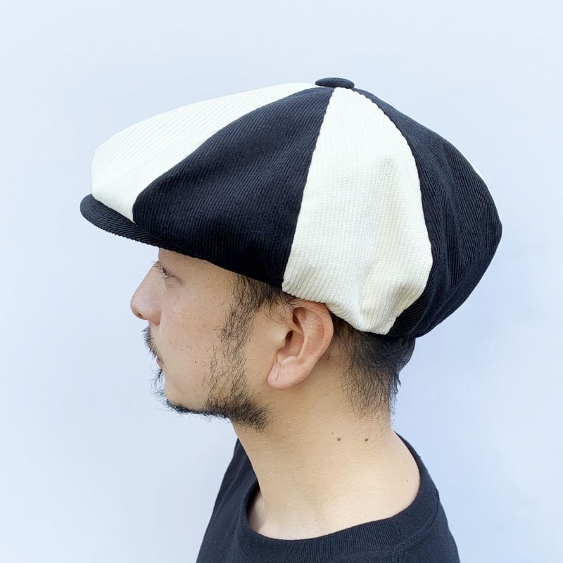 British Casquette CORDUROY [HTBC421] - Black×Ivory