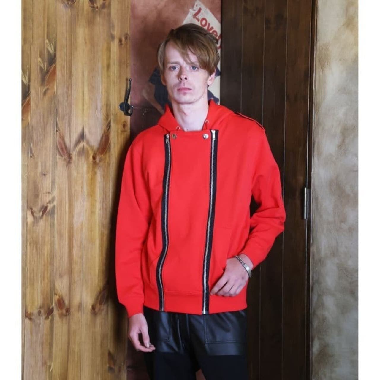 Boy Zip Hoodie〈Red〉