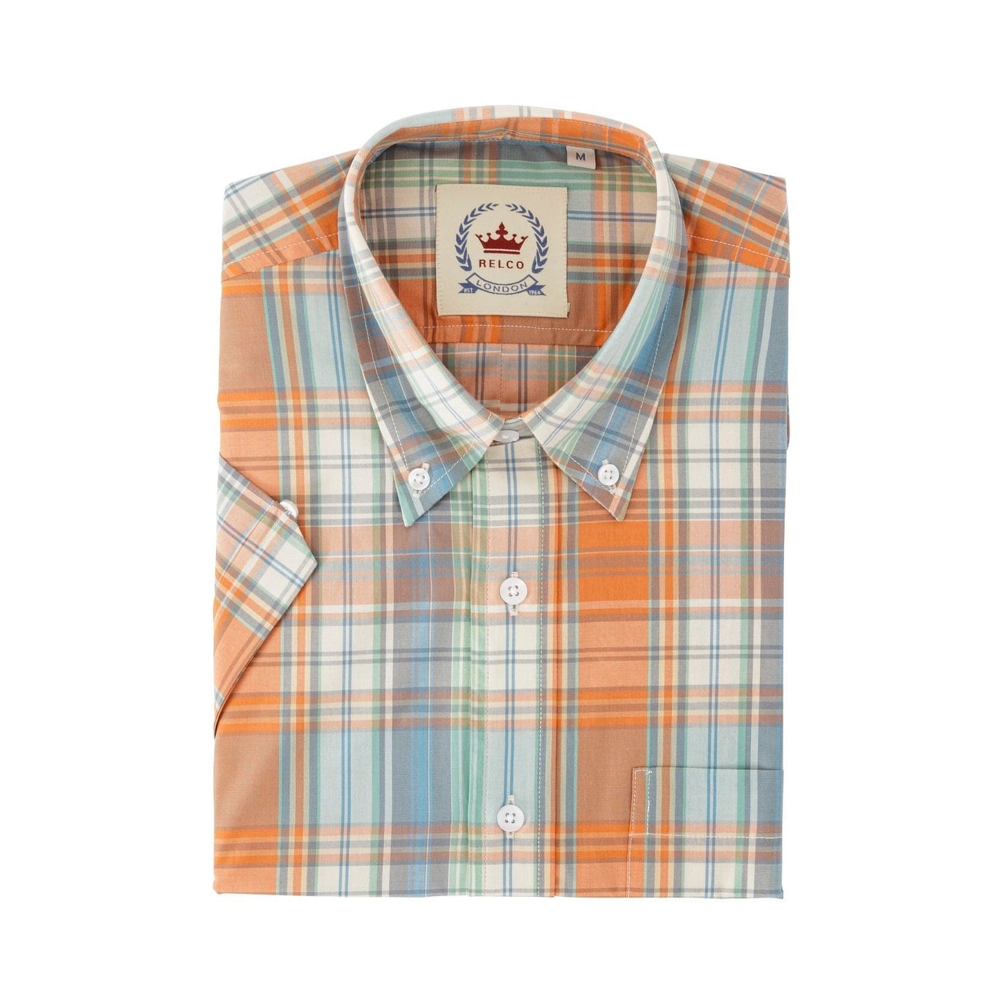 Relco Orange & Blue Check S/S [CK-68]