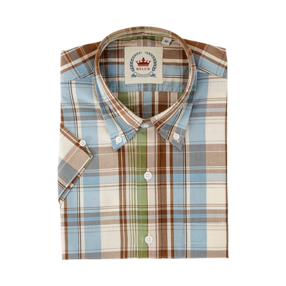 Relco Sky/Green/Brown Check S/S [CK-70]