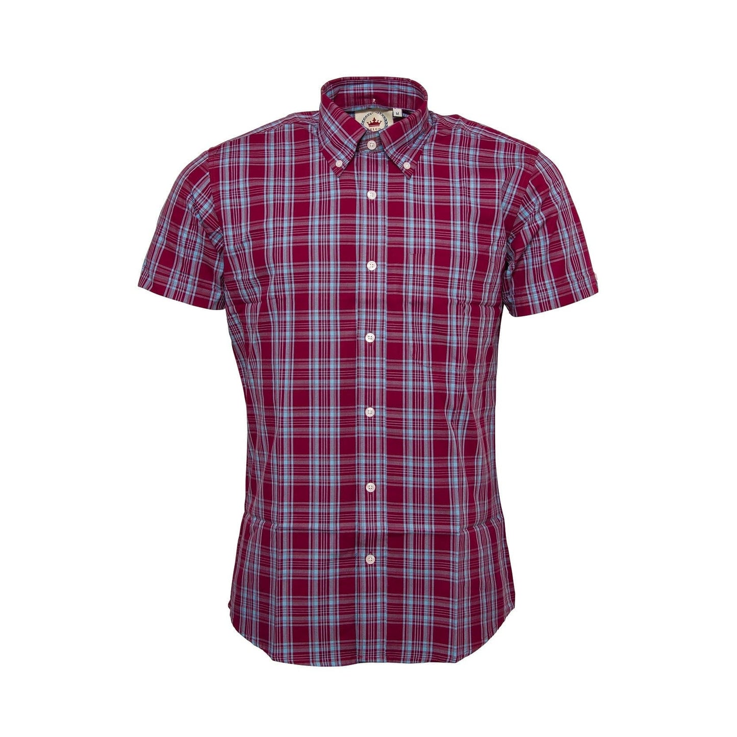 Relco Burgundy/Sky Check S/S [CK-74]