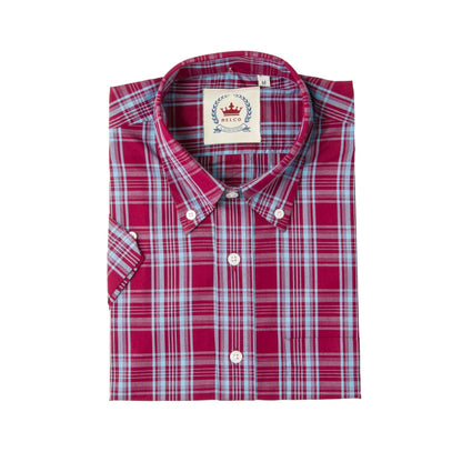 Relco Burgundy/Sky Check S/S [CK-74]