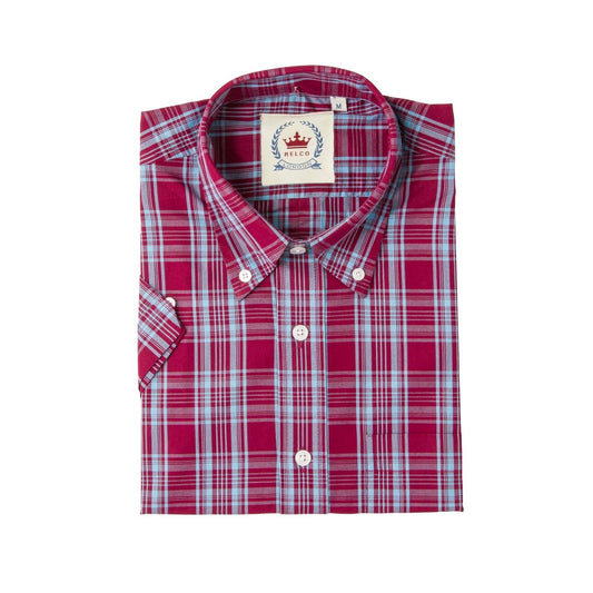 Relco Burgundy/Sky Check S/S [CK-74]